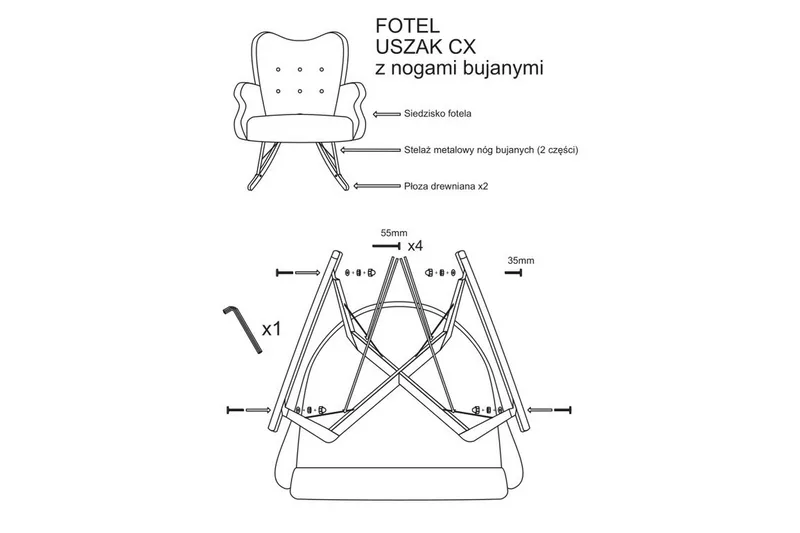 Skandynawski Gyngestol - Møbler - Stoler - Snurrestoler & Gyngestoler