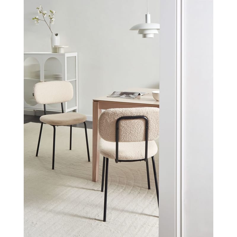 Spisestol Adair 2-pakning - Beige, svart - Møbler - Stoler - Spisestuestoler & kjøkkenstoler