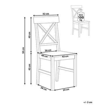 Spisestol Barlee 2-pakning - Møbler - Stoler - Spisestuestoler & kjøkkenstoler