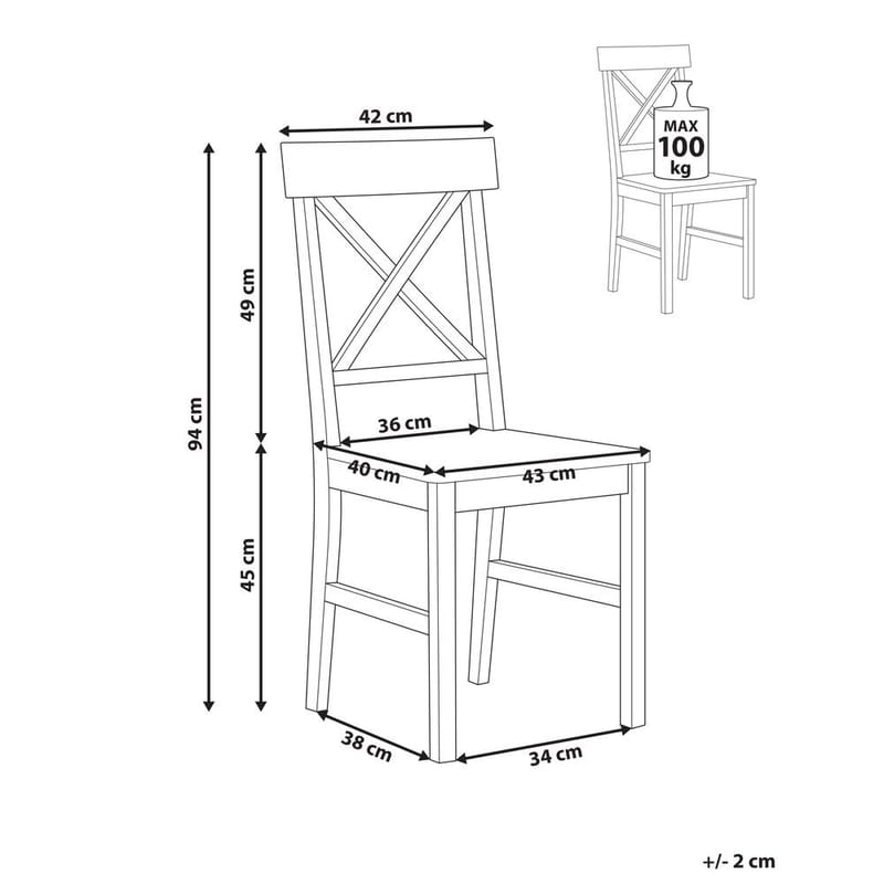 Spisestol Barlee 2-pakning - Møbler - Stoler - Spisestuestoler & kjøkkenstoler