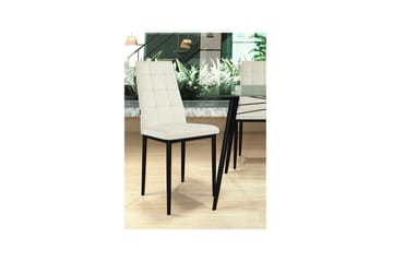 Spisestol Becca Sett med 2 Fløyel/metall, Krem - Fløyel/metall, Krem - Møbler - Stoler - Spisestuestoler & kjøkkenstoler