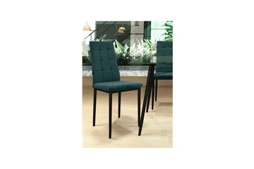 Spisestol Becca Sett med 2 Stoff/metall, Mørk grønn - Stoff/metall, Mørk grønn - Møbler - Stoler - Spisestuestoler & kjøkkenstoler