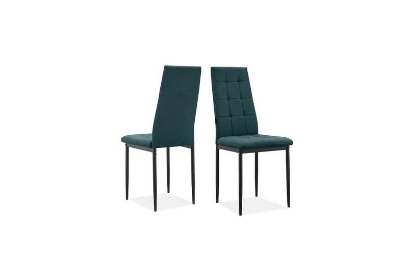 Spisestol Becca Sett med 2 Stoff/metall, Mørk grønn, Stoff/metall, Mørk grønn