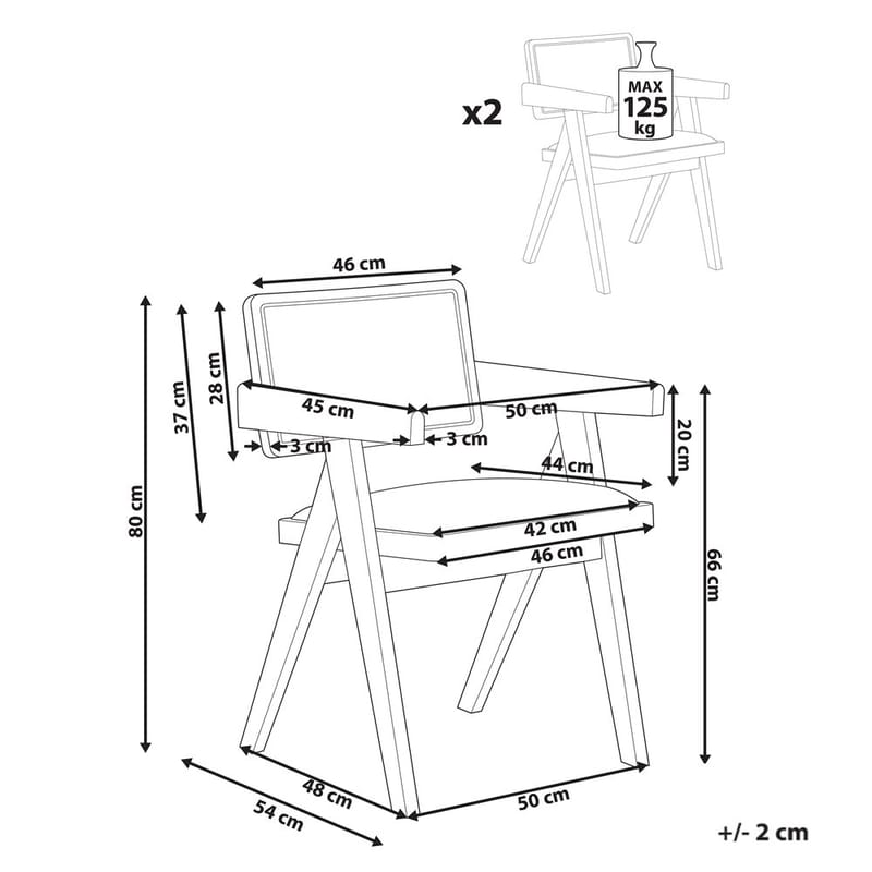 Spisestol Carmody 2-pakning - Møbler - Stoler - Spisestuestoler & kjøkkenstoler