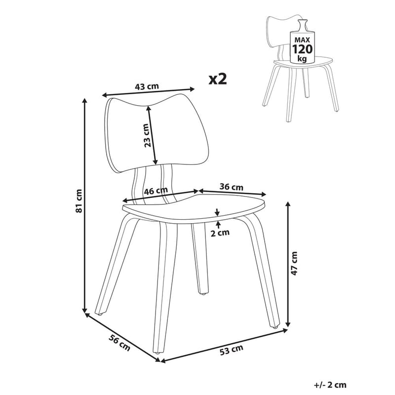 Spisestol Diana 2-pakning - Mørk brun - Møbler - Bord - Spisegruppe