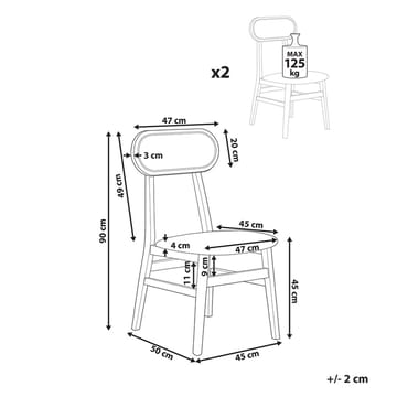 Spisestol Fallon 2-pakning - Møbler - Stoler - Spisestuestoler & kjøkkenstoler
