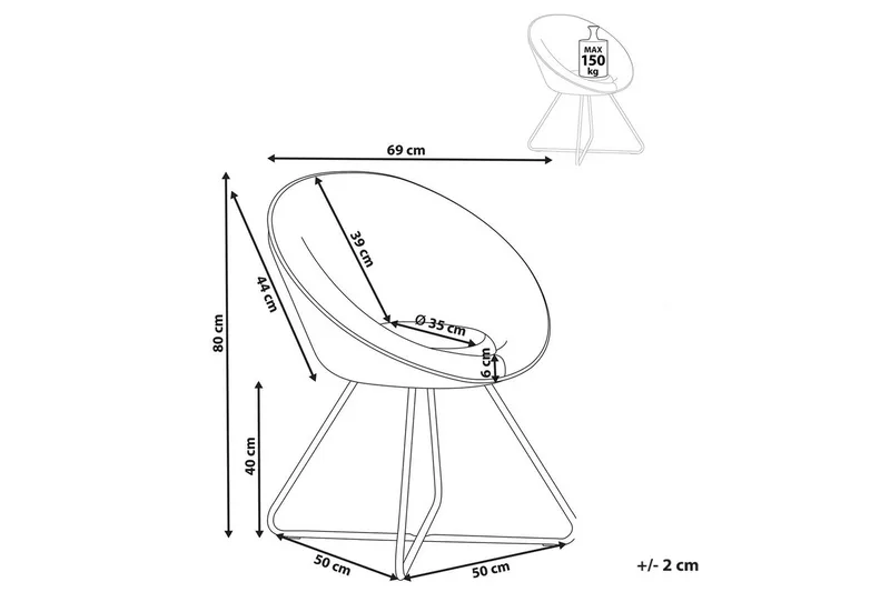 Spisestol Floby ll - Hvit, Svart - Møbler - Stoler - Lenestoler
