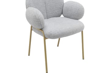 Spisestol Iwama Sett med 2 Lys grå teddy - Lys grå teddy - Møbler - Stoler - Spisestuestoler & kjøkkenstoler