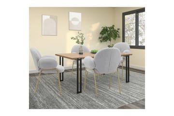 Spisestol Iwama Sett med 2 Lys grå teddy - Lys grå teddy - Møbler - Stoler - Spisestuestoler & kjøkkenstoler