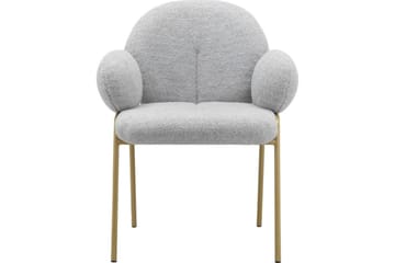 Spisestol Iwama Sett med 2 Lys grå teddy - Lys grå teddy - Møbler - Stoler - Spisestuestoler & kjøkkenstoler