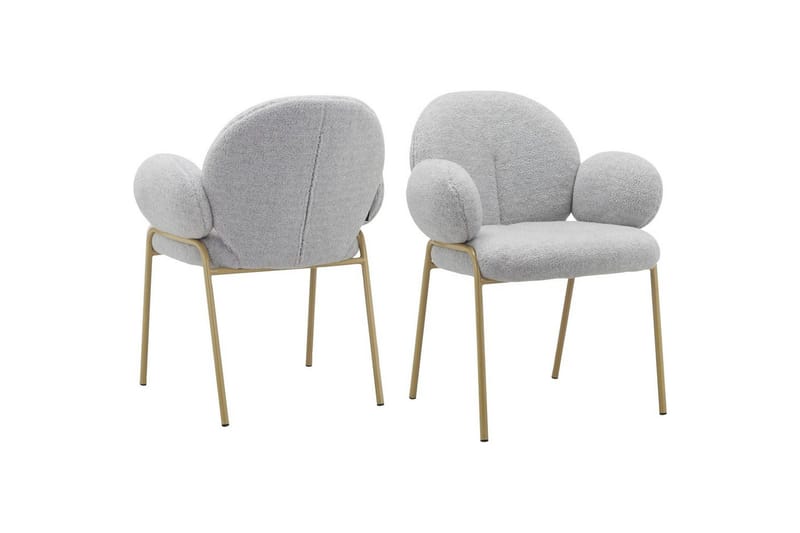 Spisestol Iwama Sett med 2 Lys grå teddy, Lys grå teddy