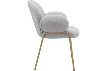 Spisestol Iwama Sett med 2 Lys grå teddy - Lys grå teddy - Møbler - Stoler - Spisestuestoler & kjøkkenstoler