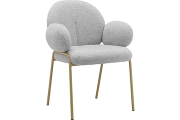 Spisestol Iwama Sett med 2 Lys grå teddy - Lys grå teddy - Møbler - Stoler - Spisestuestoler & kjøkkenstoler