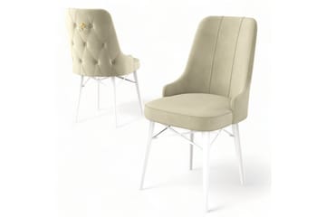 Spisestol Jandela Krem / Hvit - Krem / Hvit - Møbler - Stoler - Spisestuestoler & kjøkkenstoler