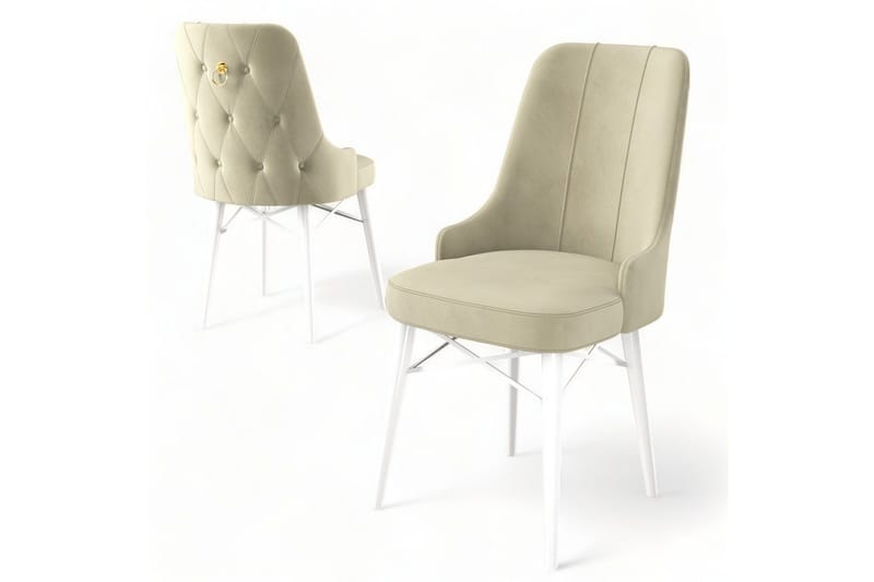 Spisestol Jandela Krem / Hvit - Krem / Hvit - Møbler - Stoler - Spisestuestoler & kjøkkenstoler