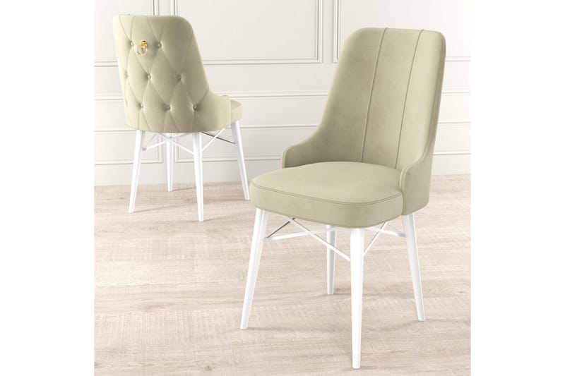 Spisestol Jandela Krem / Hvit - Krem / Hvit - Møbler - Stoler - Spisestuestoler & kjøkkenstoler