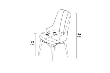 Spisestol Jandela Krem / Svart - Krem / Svart - Møbler - Stoler - Spisestuestoler & kjøkkenstoler