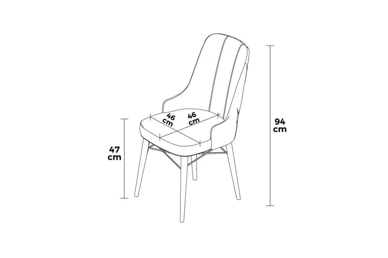 Spisestol Jandela Krem / Svart - Krem / Svart - Møbler - Stoler - Spisestuestoler & kjøkkenstoler