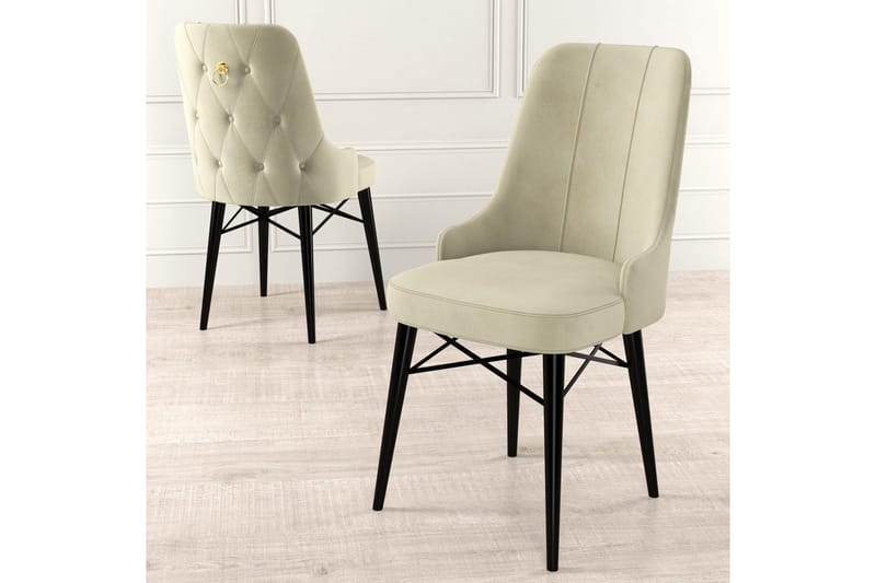 Spisestol Jandela Krem / Svart - Krem / Svart - Møbler - Stoler - Spisestuestoler & kjøkkenstoler