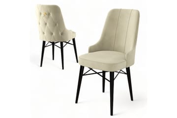 Spisestol Jandela Krem / Svart - Krem / Svart - Møbler - Stoler - Spisestuestoler & kjøkkenstoler