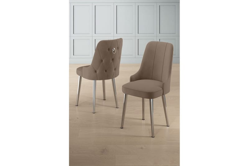 Spisestol Jebi Cappuccino / Krom - Cappuccino / Krom - Møbler - Stoler - Spisestuestoler & kjøkkenstoler