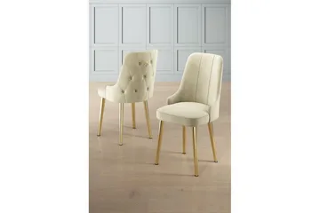 Spisestol Jebi Krem / Gull - Krem / Gull - Møbler - Stoler - Spisestuestoler & kjøkkenstoler