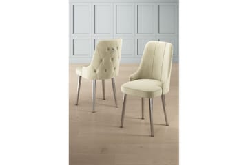 Spisestol Jebi Krem / Krom - Krem / Krom - Møbler - Stoler - Spisestuestoler & kjøkkenstoler