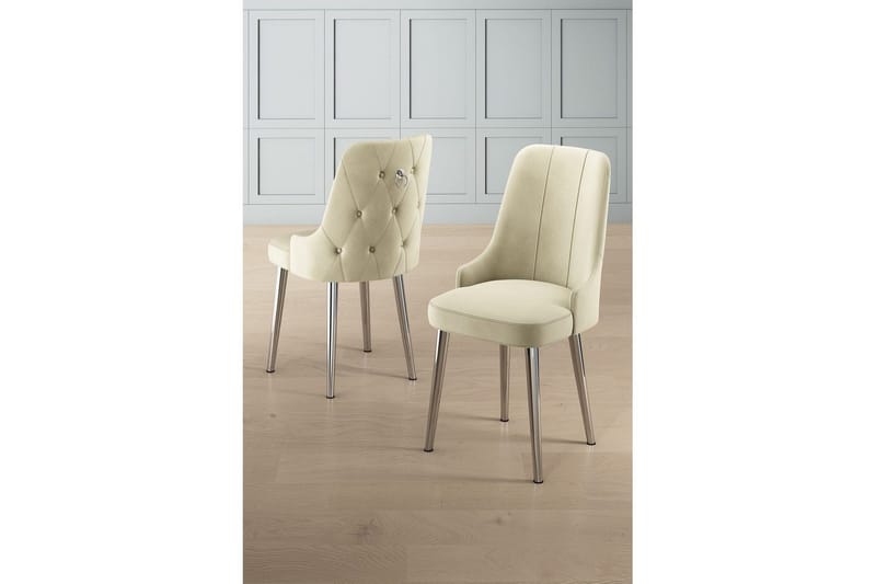 Spisestol Jebi Krem / Krom - Krem / Krom - Møbler - Stoler - Spisestuestoler & kjøkkenstoler