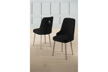 Spisestol Jebi Svart / Krom - Svart / Krom - Møbler - Stoler - Spisestuestoler & kjøkkenstoler