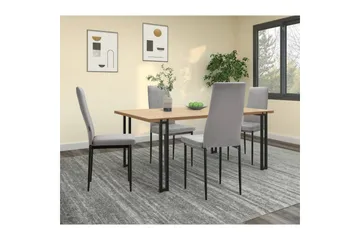 Spisestol Kelly Grå, Fløyel - Grå, Fløyel - Møbler - Stoler - Spisestuestoler & kjøkkenstoler