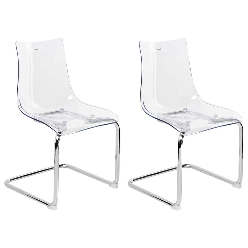 Spisestol Marshall 2-pakning, Transparent, Sølv