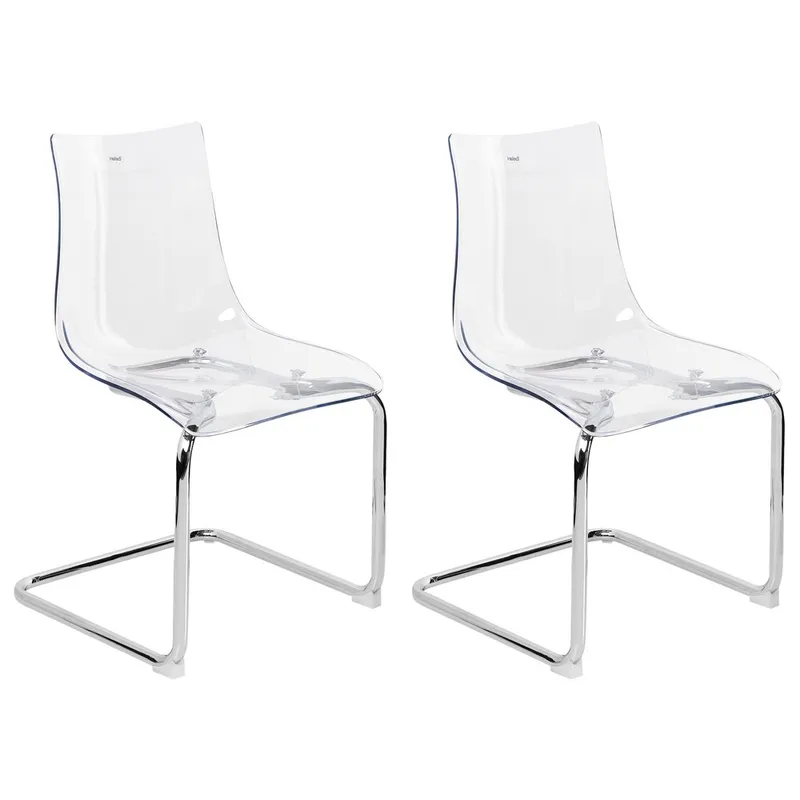 Spisestol Marshall 2-pakning, Transparent, Sølv