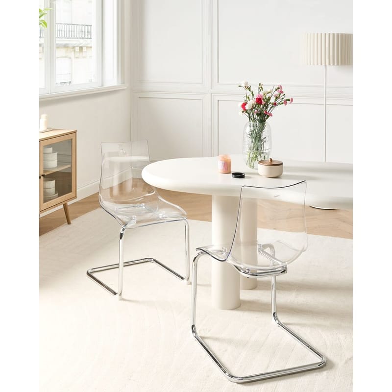 Spisestol Marshall 2-pakning - Transparent, Sølv - Møbler - Stoler - Spisestuestoler & kjøkkenstoler