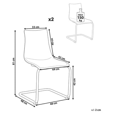 Spisestol Marshall 2-pakning - Hvit, Sølv - Møbler - Stoler - Spisestuestoler & kjøkkenstoler