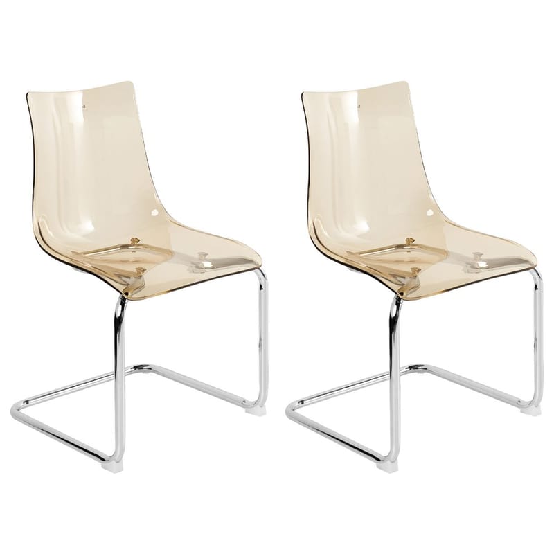 Spisestol Marshall 2-pakning, Transparent, Oransje, Sølv