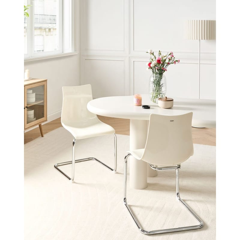 Spisestol Marshall 2-pakning - Hvit, Sølv - Møbler - Stoler - Spisestuestoler & kjøkkenstoler