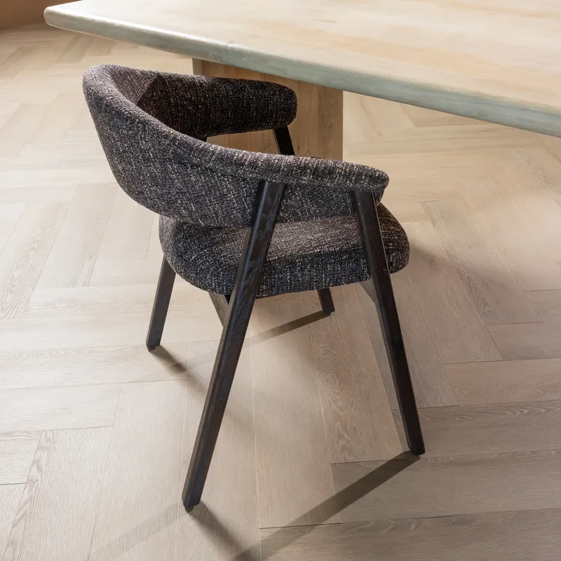 Spisestol med armlener Tunar, Mørk brun melange