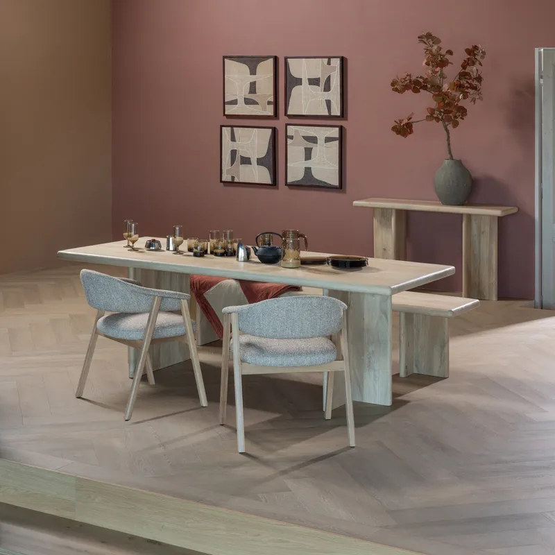 Spisestol med armlener Tunar, Natur melange