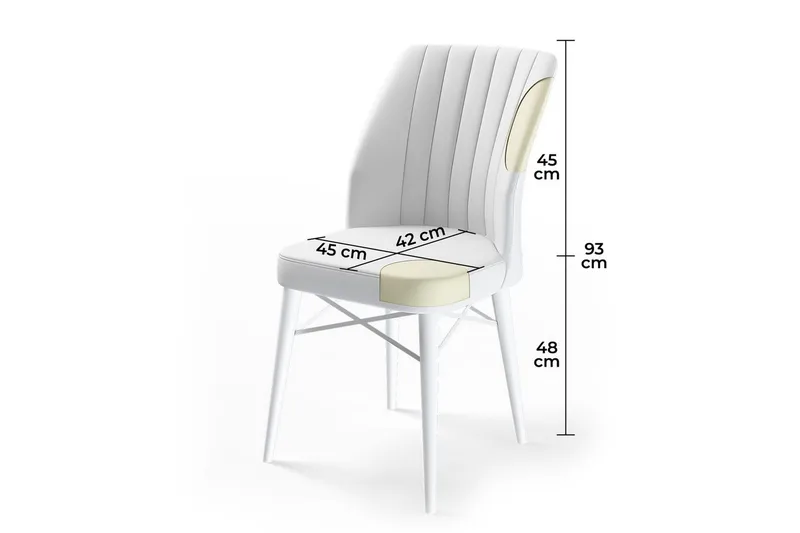 Spisestol Miraen Fume / Hvit - Fume / Hvit - Møbler - Stoler - Spisestuestoler & kjøkkenstoler