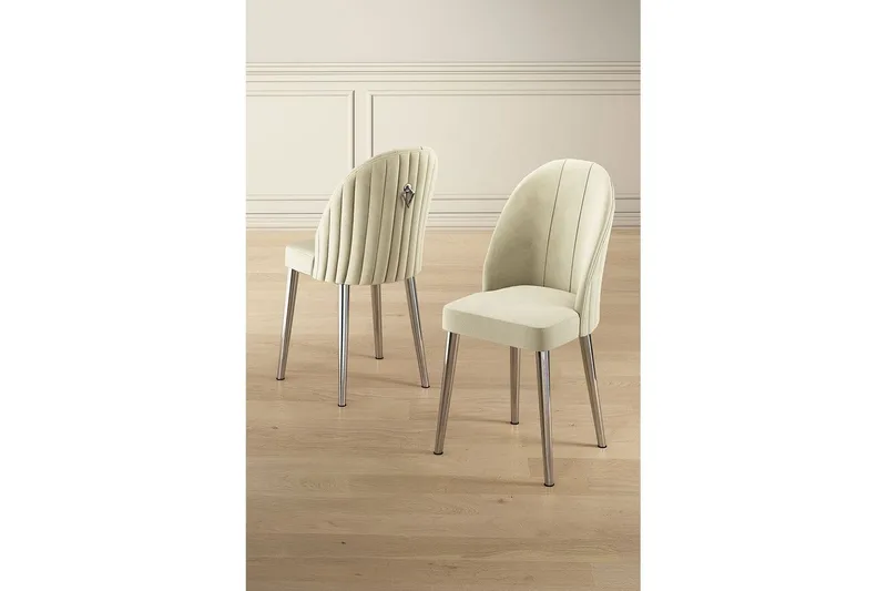 Spisestol Orlen Krem / Krom - Krem / Krom - Møbler - Stoler - Spisestuestoler & kjøkkenstoler