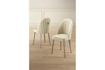 Spisestol Orlen Krem / Krom - Krem / Krom - Møbler - Stoler - Spisestuestoler & kjøkkenstoler