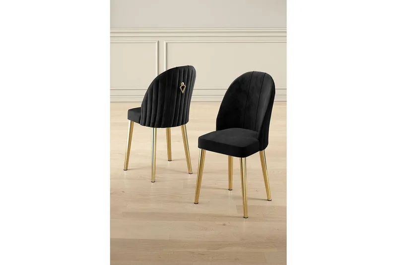 Spisestol Orlen Svart / Gull - Svart / Gull - Møbler - Stoler - Spisestuestoler & kjøkkenstoler