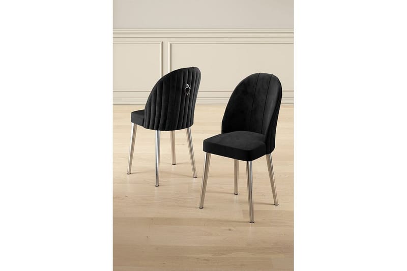Spisestol Orlen Svart / Krom - Svart / Krom - Møbler - Stoler - Spisestuestoler & kjøkkenstoler