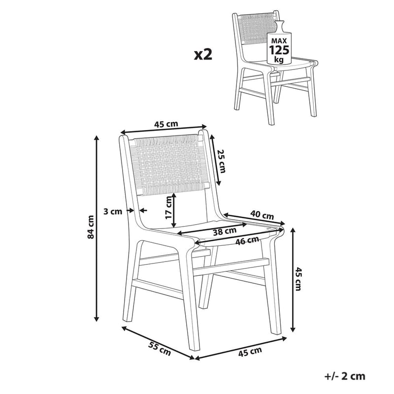 Spisestol Ozella 2-pakning - Møbler - Stoler - Spisestuestoler & kjøkkenstoler