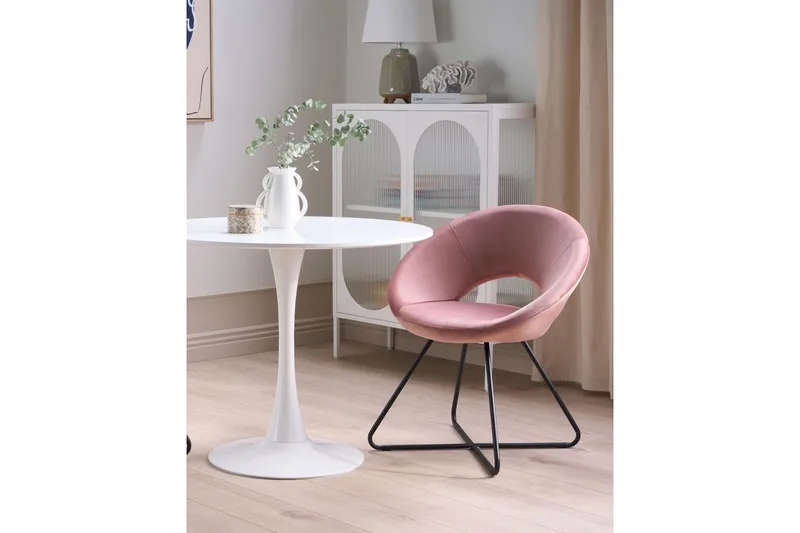 Spisestol Rachel - Rosa, svart, Rosa, Svart - Møbler - Stoler - Spisestuestoler & kjøkkenstoler