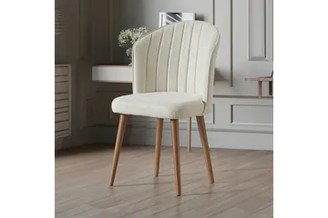 Spisestol Rubi Krem / Valnøtt - Multifarget - Møbler - Stoler - Spisestuestoler & kjøkkenstoler