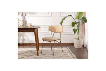 Spisestol Sanroman Beige / Gull - Beige / Gull - Møbler - Stoler - Spisestuestoler & kjøkkenstoler
