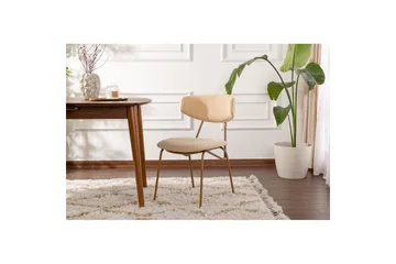 Spisestol Sanroman Beige / Gull - Beige / Gull - Møbler - Stoler - Spisestuestoler & kjøkkenstoler