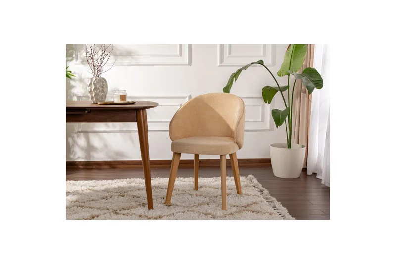 Spisestol Sanroman Classic Beige / Lys eik - Beige / Lys eik - Møbler - Stoler - Spisestuestoler & kjøkkenstoler