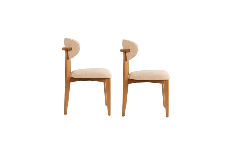 Spisestol Sanroman Classic Beige / Mørk Eik - Beige / Mørk Eik - Møbler - Stoler - Spisestuestoler & kjøkkenstoler
